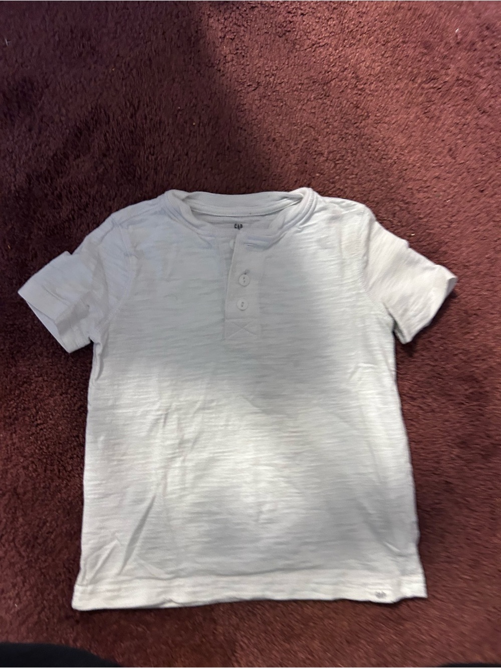 GAP Kids Short Sleeve White Henley Tee